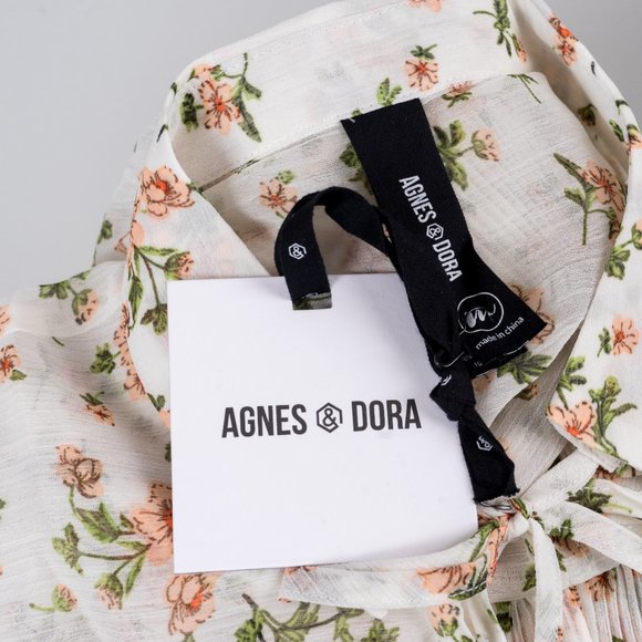 NWT Blush Poppy Pleated Poet-Sleeve Swing Top - M - Picture 8 of 8